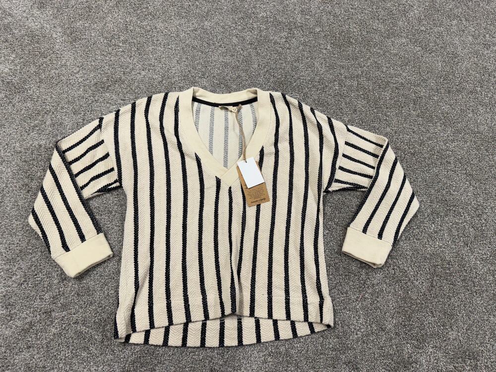 Faherty Women's V-Neck Dockside Knit Striped Sweater
